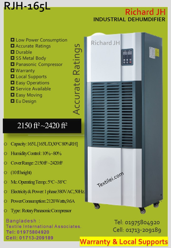 Dehumidifier 165L/D industrial 